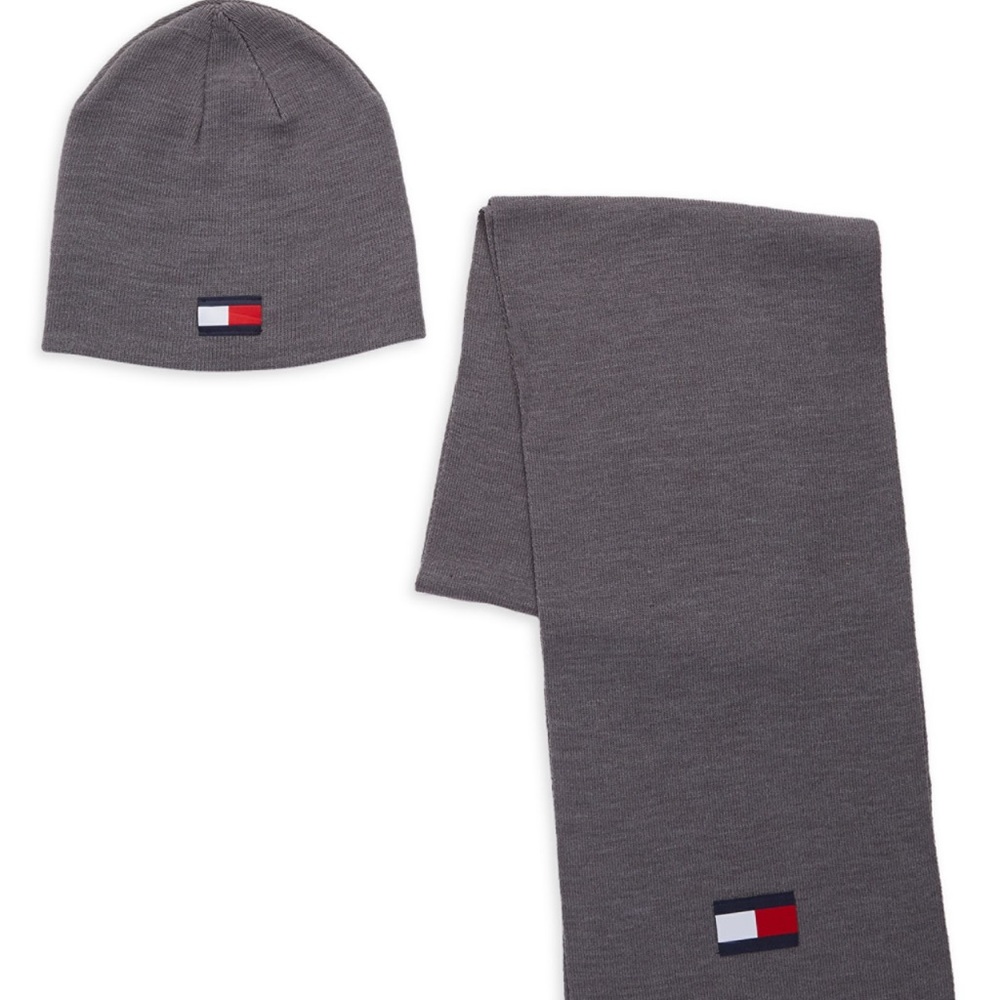 Tommy Hilfiger 2-Piece Logo Beanie & Scarf Set - Picture 7 of 7